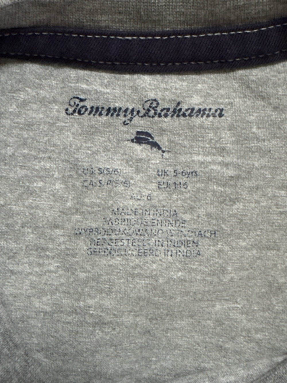 Tommy Bahama Kids Heather Gray Long-Sleeve Tee with Mountain Badge - Picture 4 of 6